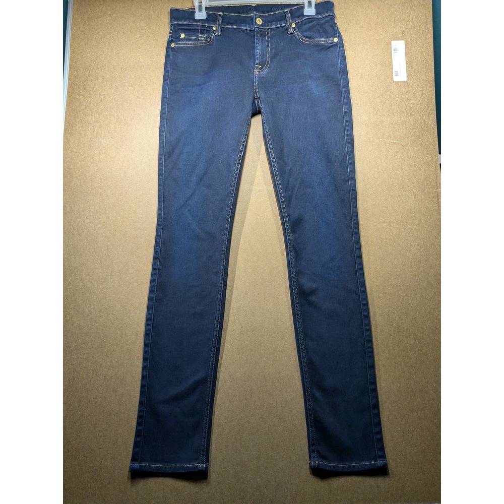 7 For All Mankind Roxanne Slim Fit Jeans Dark Wash Indigo Blue Size 30